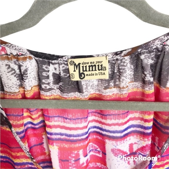 Show Me Your Mumu hieroglyphic tribal print multi colored sheer top - Picture 6 of 6